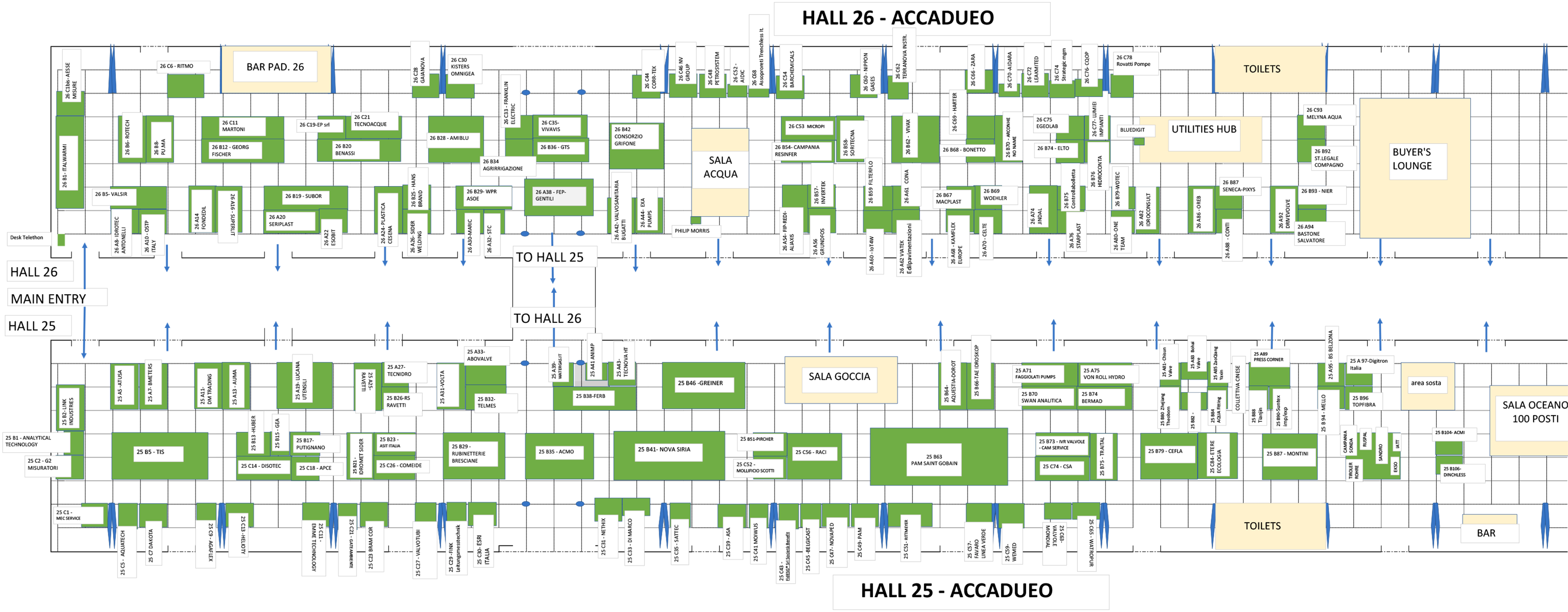 Mappa dei padiglioni Accadueo