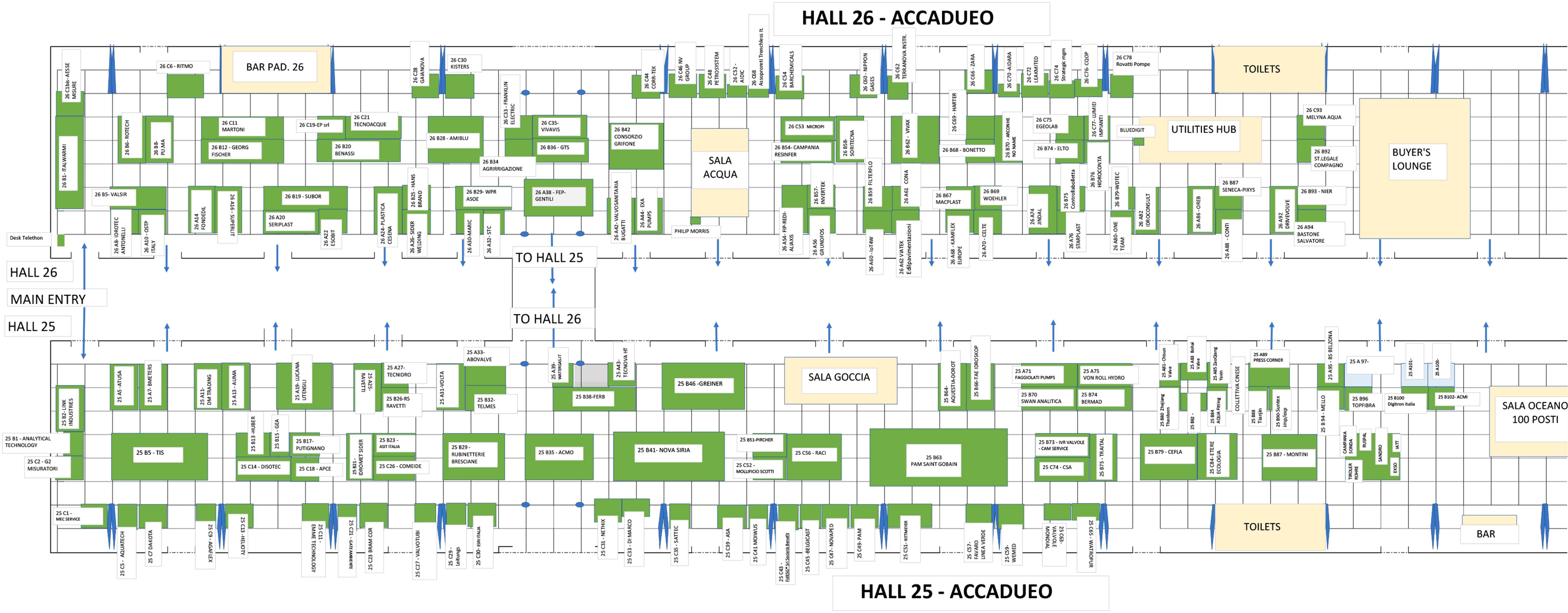 Mappa dei padiglioni Accadueo