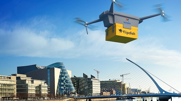 Food Delivery via drone in Irlanda